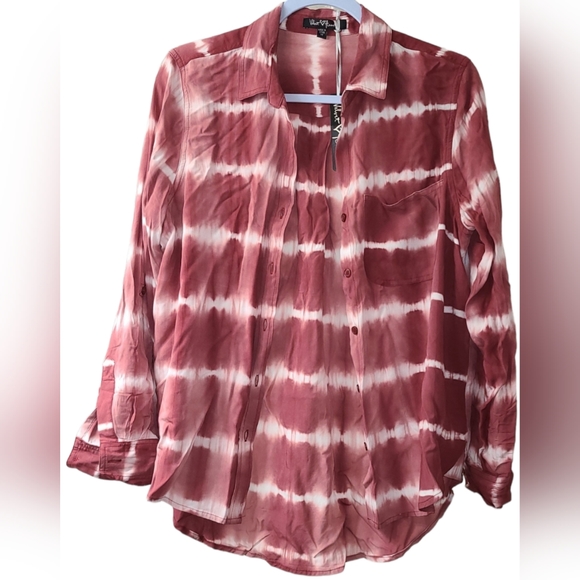 NWT Velvet Heart Tie Dye Button Down Shirt Women Size Medium - Picture 5 of 5